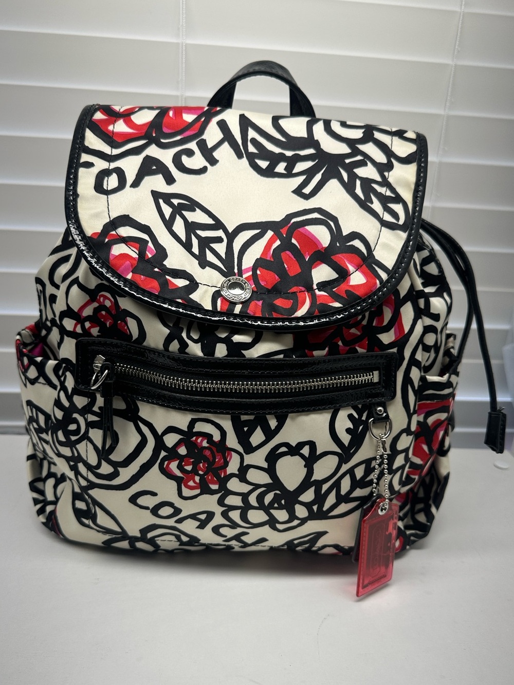 Coach Poppy Daisy Floral Graffiti Sateen Backpack
